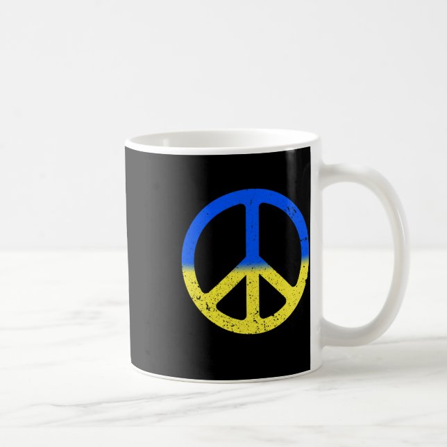 Caneca De Café Solidariedade E Paz Para a Ucrânia Como Paz  (Direita)