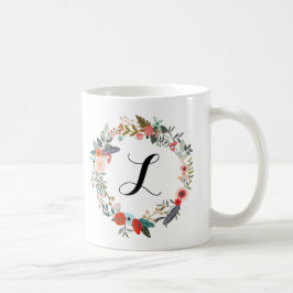 Caneca De Café Solo da Flor Botânica Monograma