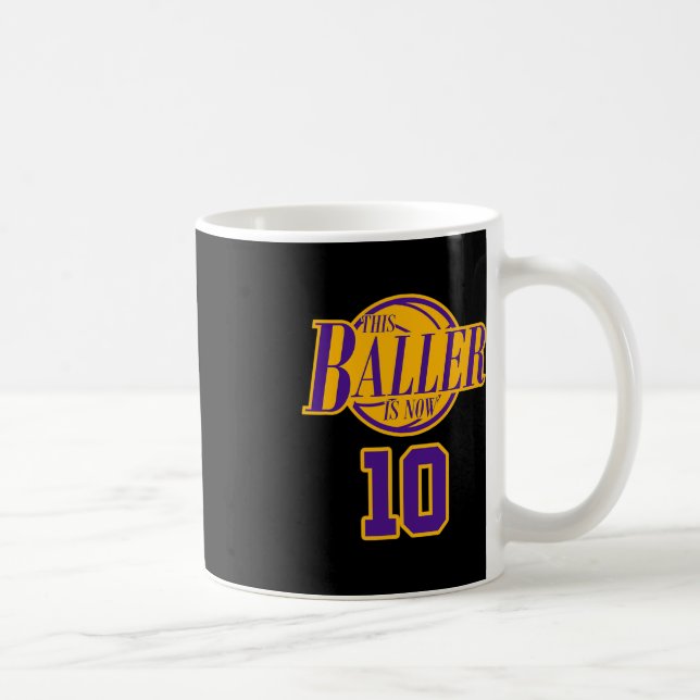 Caneca De Café Solo De Basquete De Aniversário De 10 Anos, E (Direita)