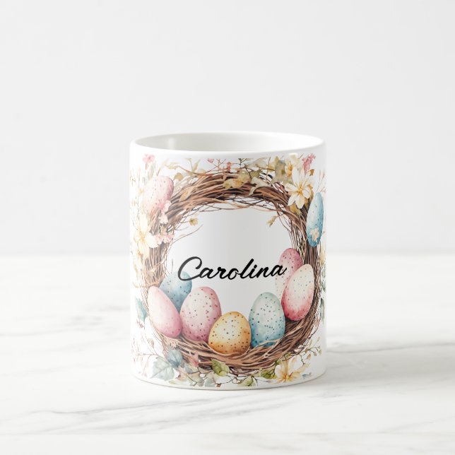 Caneca De Café Solo de Páscoa com Ovos e Flores (Centro)