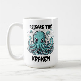 Caneca De Café Solte o KRAKEN! Octopus bonito