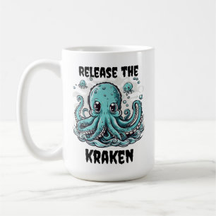 Caneca De Café Solte o KRAKEN! Octopus bonito