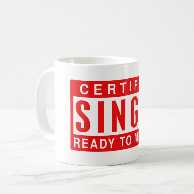 Caneca De Café Solteiro certificado pronto para misturar engraçad (Frente Esquerda)