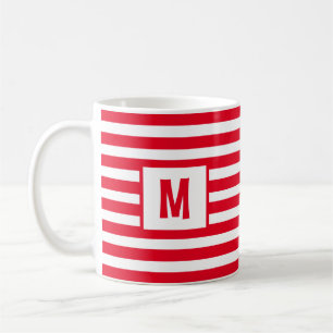 Caneca De Café Solteiro Design com faixa vermelha e branca inicia