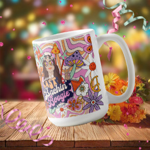 Caneca De Café Solteirona Groovy dos anos 70 Última Festa de Solt