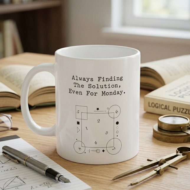 Caneca De Café Soluções de Matemática de Segunda-feira | Espírito (Criador carregado)