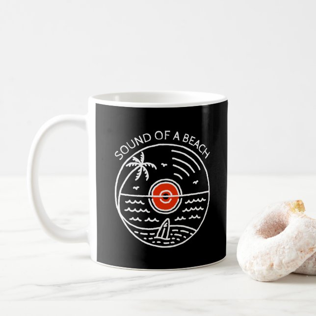 Caneca De Café Som de uma Praia (Com Donut)