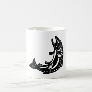 Caneca De Café Sombra de Truta Saltando