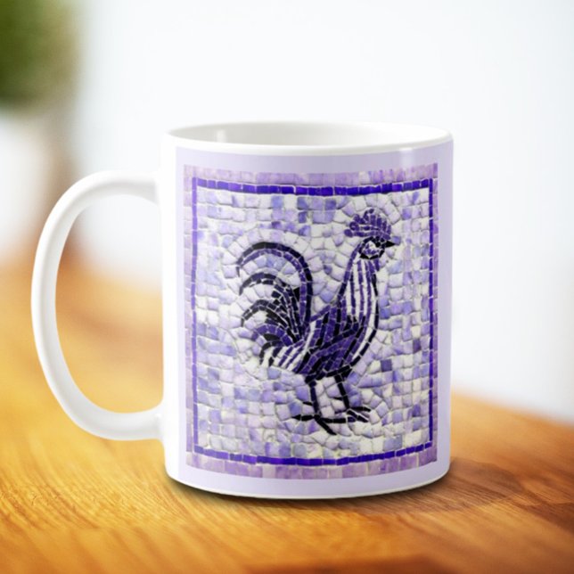 Caneca De Café Sombras de Arte de Frango Mágico Roxo e Negro (Criador carregado)