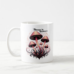 Caneca De Café Sombras de Sangue - Whimsigoth Mushroom Art Pastel