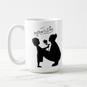 Caneca De Café "Sombras do Amor - Arte do Dia das Mães Sensível"