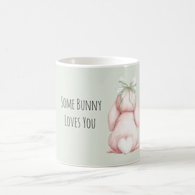 Caneca De Café Some Bunny Loves You Mint Bow Heart Tail (Centro)