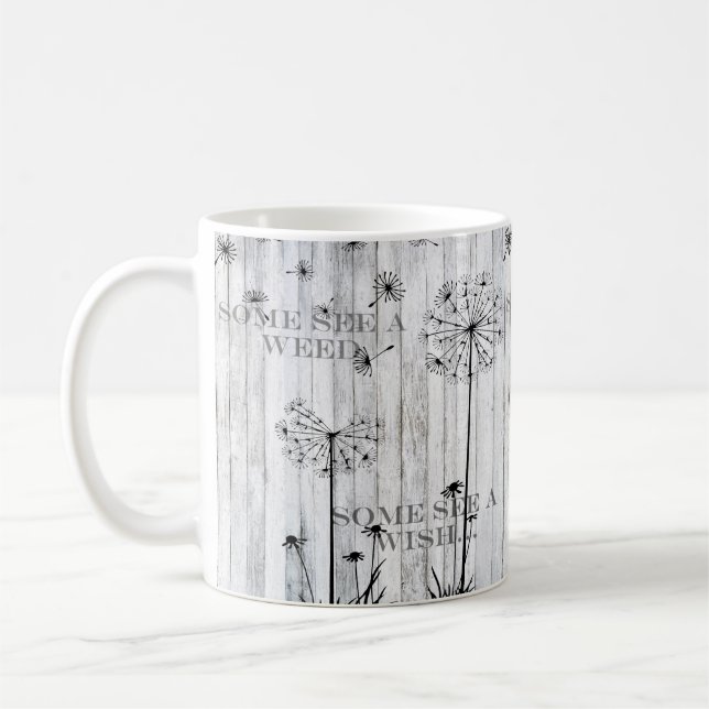 Caneca De Café Some see a weed. Some see a wish. Dandelions (Esquerda)
