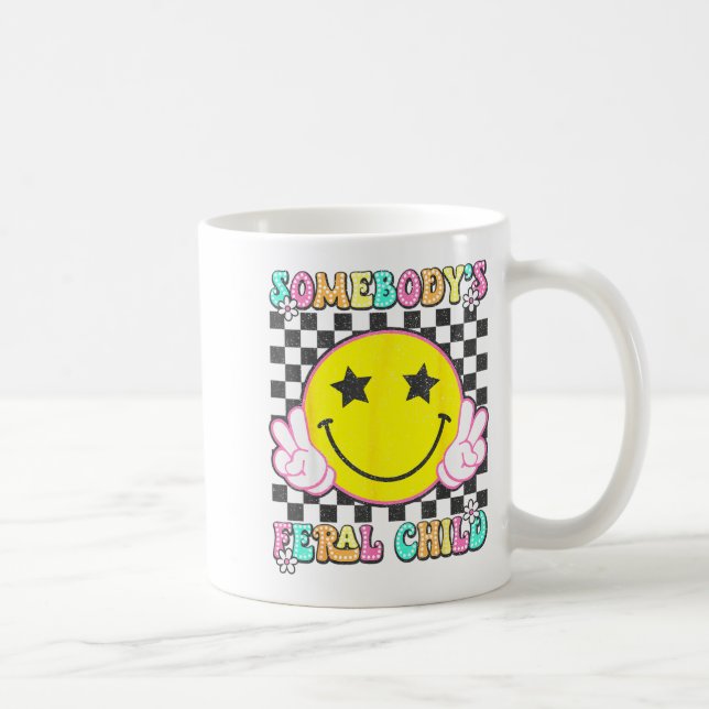 Caneca De Café Somebody's Feral Child Toddler Girl And Boy Funny  (Direita)