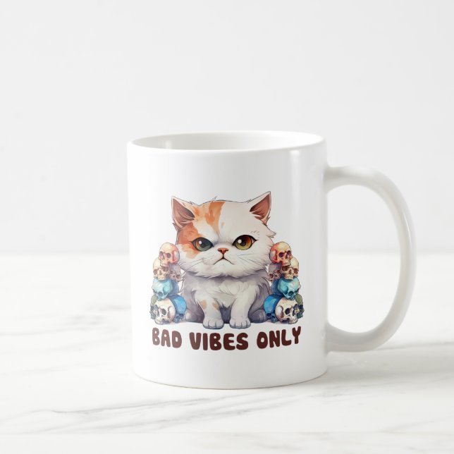 Caneca De Café Somente Víblias defeituosas - Design gótico de gat (Direita)