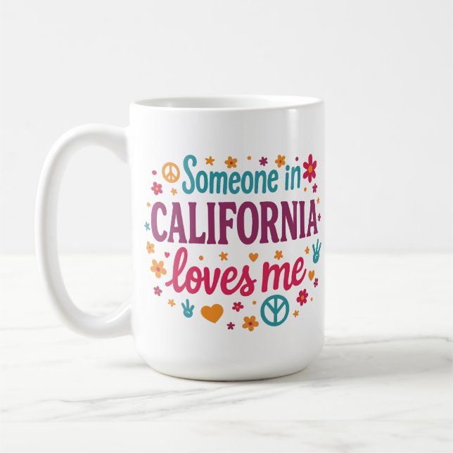 Caneca De Café Someone in California Loves Me Funny Gifts (Esquerda)