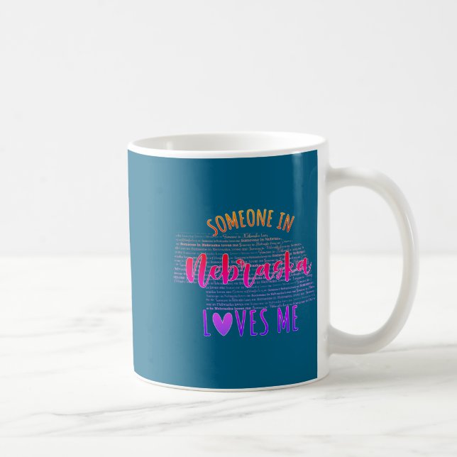 Caneca De Café Someone In Nebraska Loves Me Map Baby  (Direita)