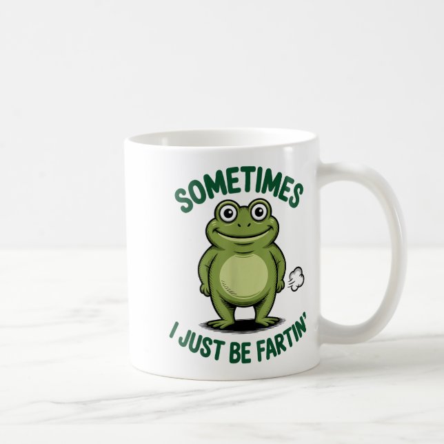Caneca De Café Sometimes I Just Be Farting Frog Christmas Funny F (Direita)