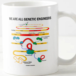 Caneca De Café Somos Todos Engenheiros Genéticos (Splicing RNA)