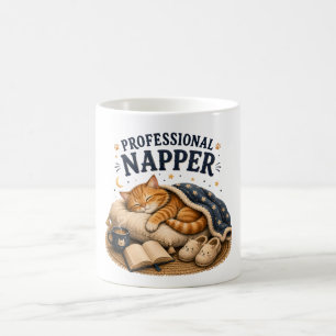 Caneca De Café Soneca Profissional –Design Aconchegante de Gato A