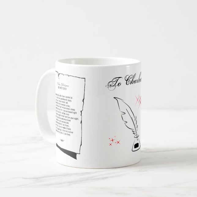 Caneca De Café Soneto 117 de Shakespeare (Frente Esquerda)