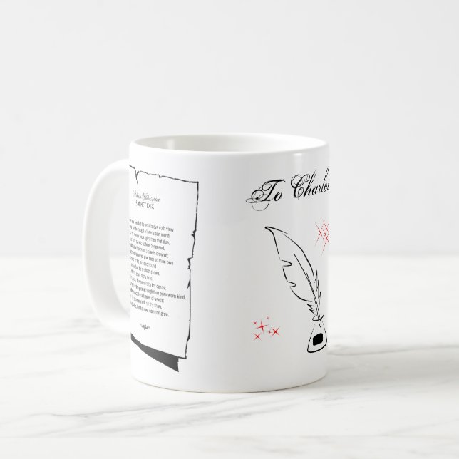 Caneca De Café Soneto 69 de Shakespeare (Frente Esquerda)