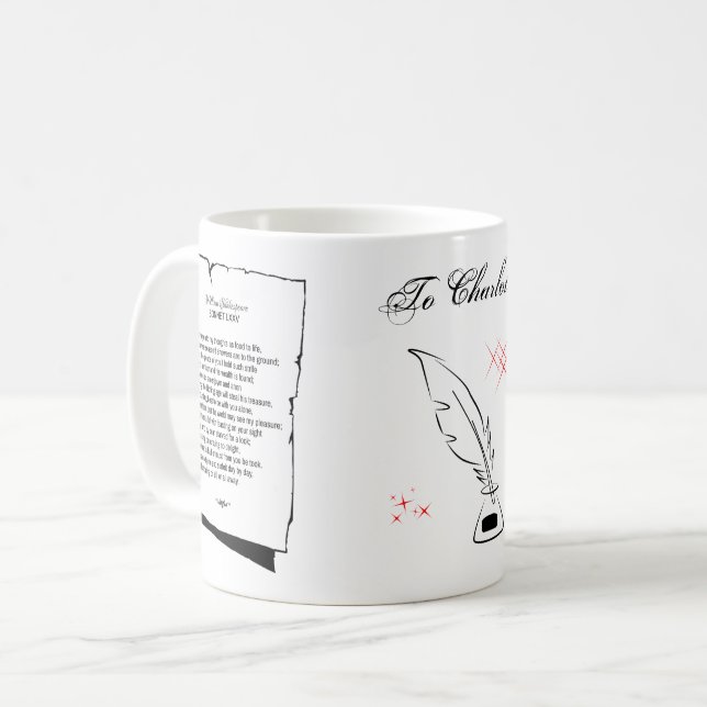 Caneca De Café Soneto 75 de Shakespeare (Frente Esquerda)