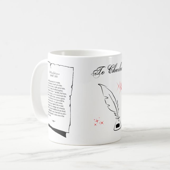 Caneca De Café Soneto 81 de Shakespeare (Frente Esquerda)