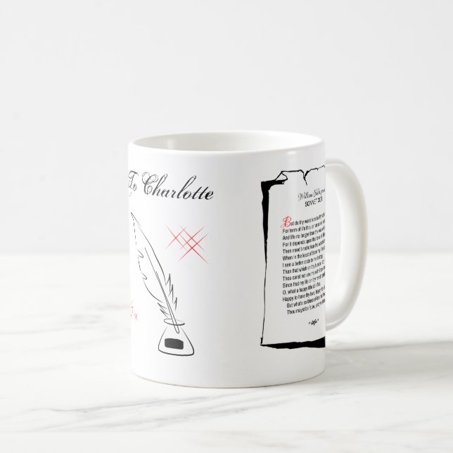 Caneca De Café Soneto 92 de Shakespeare (Frente Esquerda)