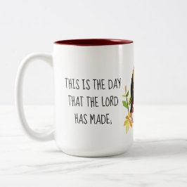 Caneca De Café Songbird pintado, w Verse do Salm 118:24