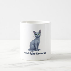 Caneca De Café Sonhador da Meia-Noite Gato Celestial
