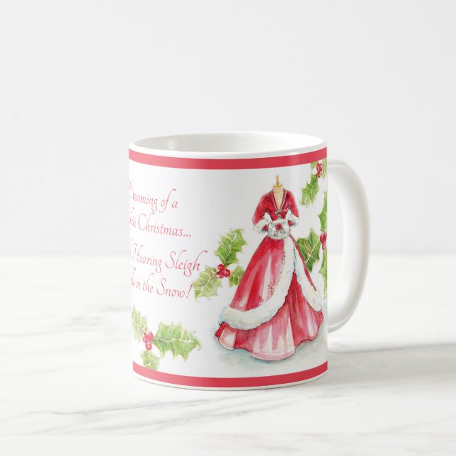 Caneca De Café Sonhando com o Natal de Heather French Henry (Frente Esquerda)