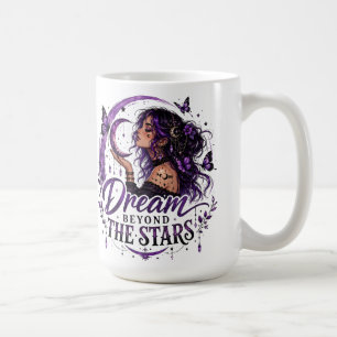 Caneca De Café Sonhe Além das Estrelas Celestial Roxo Wiccan
