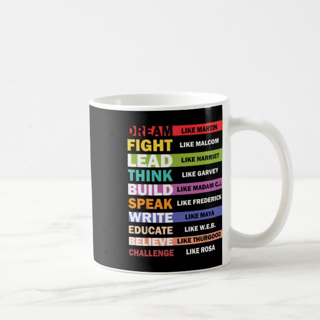 Caneca De Café Sonhe Como Martin Lidere Como Harriet História Neg (Direita)