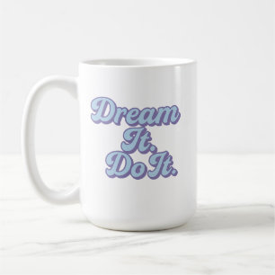 Caneca De Café Sonhe e Faça – Estética Pastel Motivacional