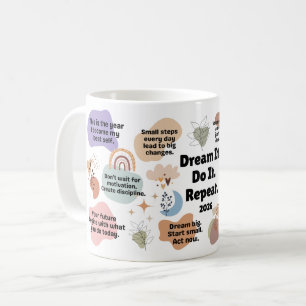 Caneca De Café Sonhe. Faça. Repita. Citações de Motivação para 20
