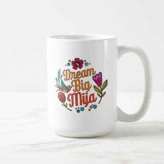 Caneca De Café Sonhe Grande Mija | Presente de Citação Inspirador