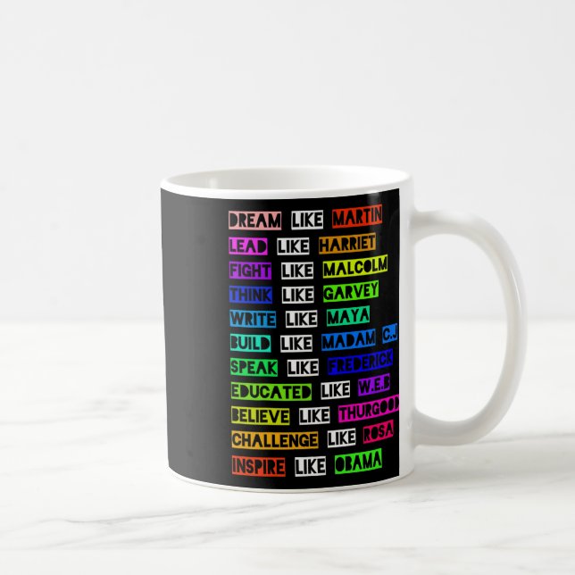 Caneca De Café Sonho Como Martin Lidera Como Harriet Women Black  (Direita)