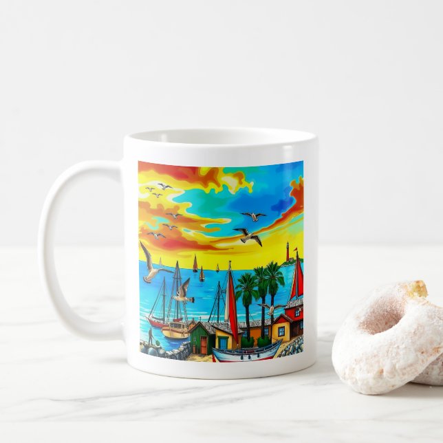 Caneca De Café Sonho Costeiro (Com Donut)