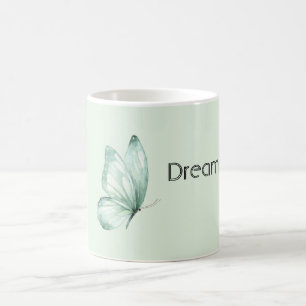 Caneca De Café Sonho da Borboleta Verde Esmeralda