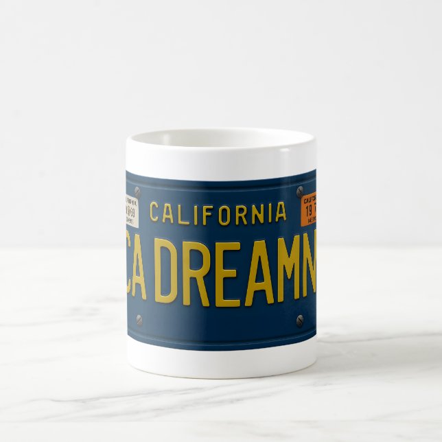 Caneca De Café Sonho da Califórnia Retro 1969 Placa de Licença da (Centro)