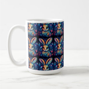 Caneca De Café Sonho de São Valentim Corações: Coelho Arco-íris R