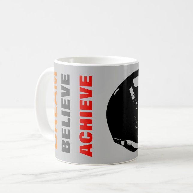 Caneca De Café Sonho Motivacional Acredite no futebol (Frente Esquerda)