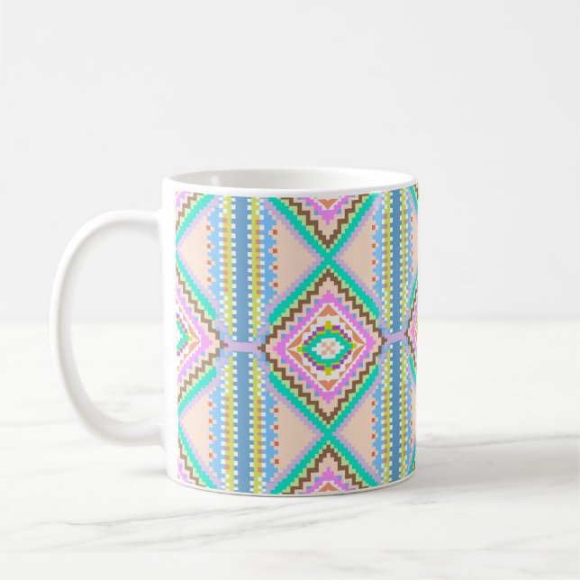Caneca De Café Sonho Pastel Elétrico Caleidoscópio (Esquerda)