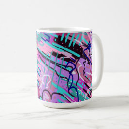 Caneca De Café Sonho Roxo Abstrato Expressivo