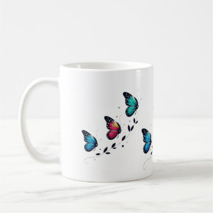 Caneca De Café Sonhos de Borboleta Asas Pastel Uma Ascensão Suave