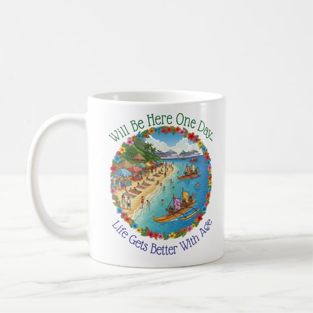 Caneca De Café Sonhos de Férias Tropicais (Esquerda)