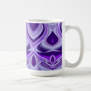 Caneca De Café Sonhos de Flor Roxo, Abstrato Fantasia Arco-Íris