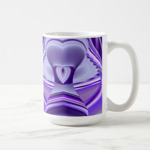 Caneca De Café Sonhos de Flor Roxo, Abstrato Fantasia Arco-Íris