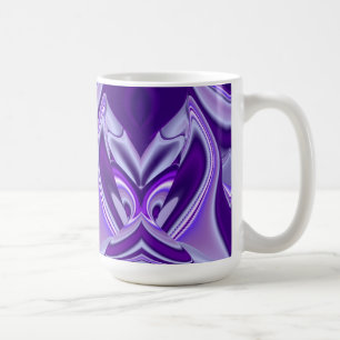 Caneca De Café Sonhos de Flor Roxo, Abstrato Fantasia Arco-Íris